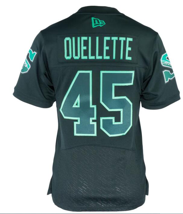 NCAA Men CUSTOM  Saskatchewan Roughrider #45 Ouellette NATION ALT black JERSEY->st.louis cardinals->MLB Jersey